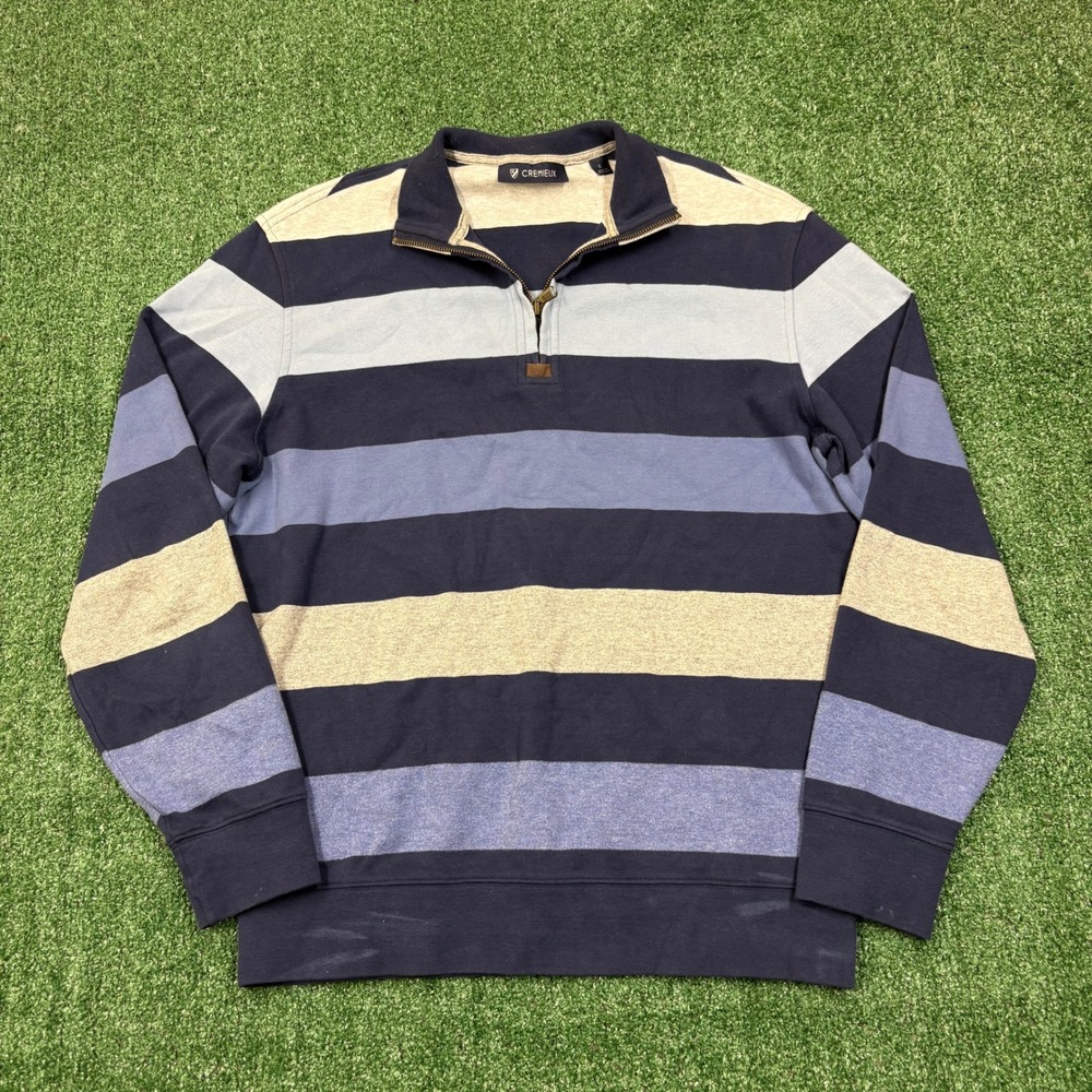 Y2K Cremieux Quarter Zip Striped Sweatshirt